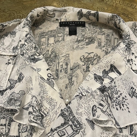 Ladies Apostrophe Ruffled Blouse. - Picture 5 of 7